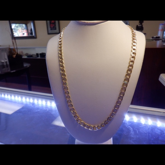 NEW 14k  yellow gold diamond cut link chain - Picture 4 of 7